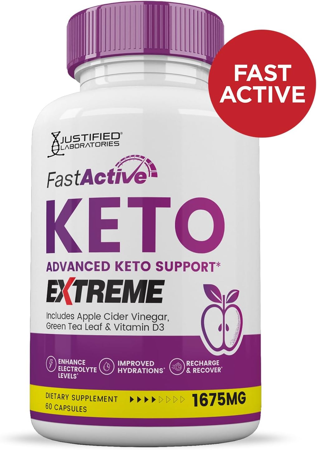 Fast Active Keto ACV Extreme Pills 1675MG - Keto Support Blend with Apple Cider Vinegar, Green Tea, and Olive Oil - 120 Capsules