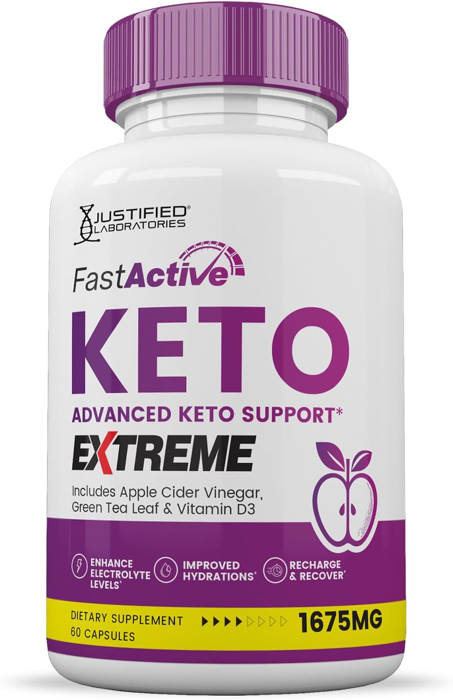 Fast Active Keto ACV Extreme Pills 1675MG - Keto Support Blend with Apple Cider Vinegar, Green Tea, and Olive Oil - 120 Capsules