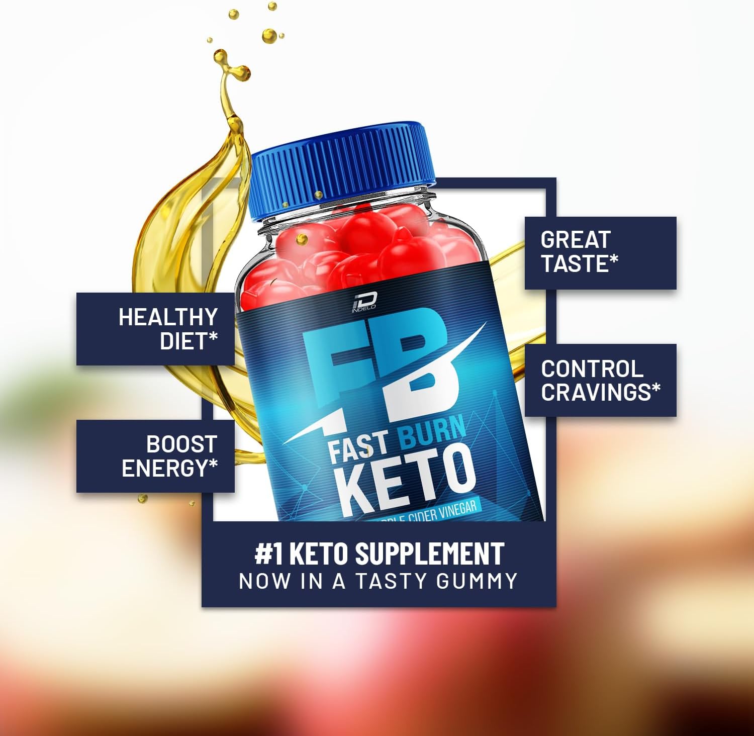 Fast Burn Keto ACV Gummies - Weight Management Supplement with Apple Cider Vinegar 1000MG, Vitamin B12 - 180 Gummies (3 Pack)