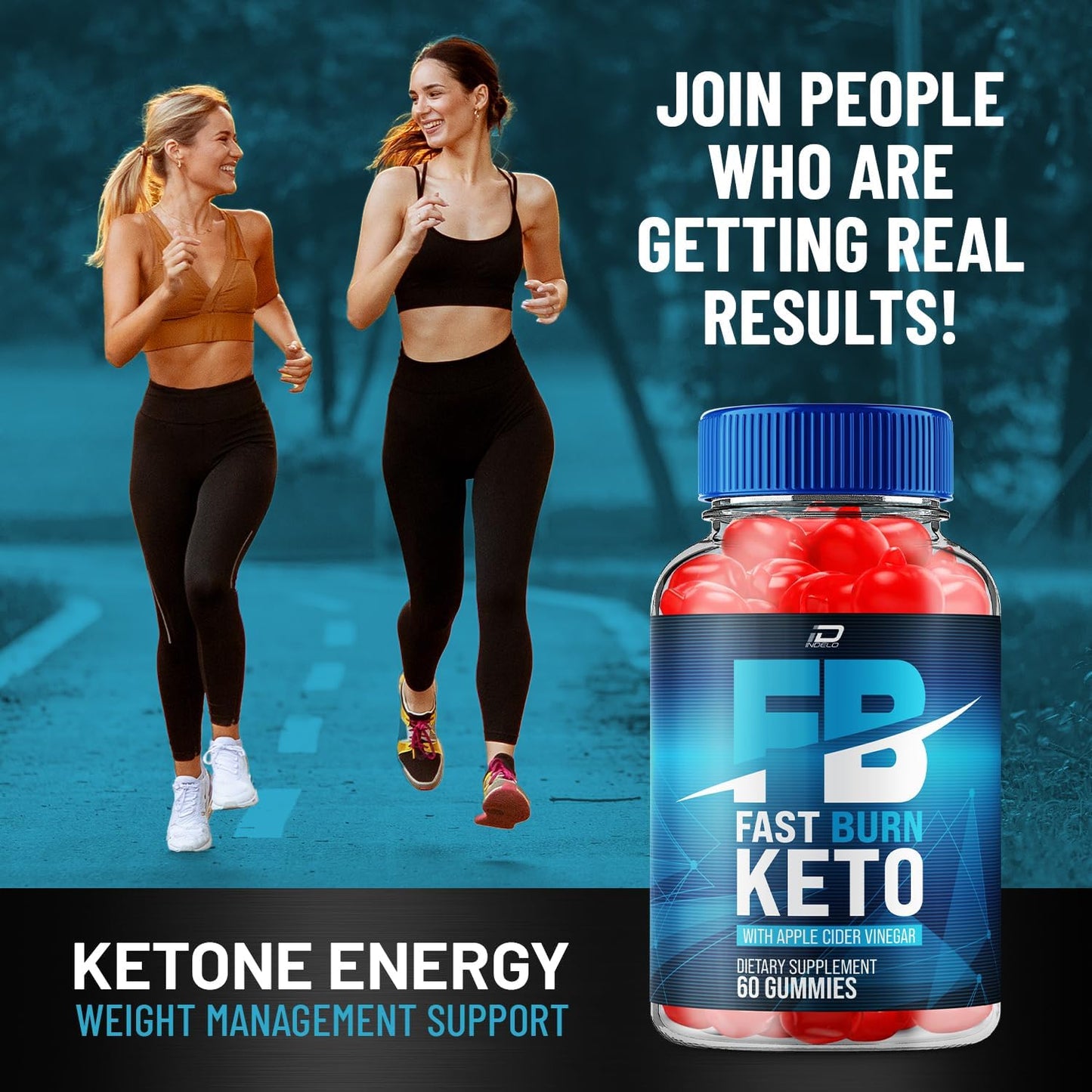 Fast Burn Keto ACV Gummies - Weight Management Supplement with Apple Cider Vinegar 1000MG, Vitamin B12 - 2 Pack (120 Gummies)