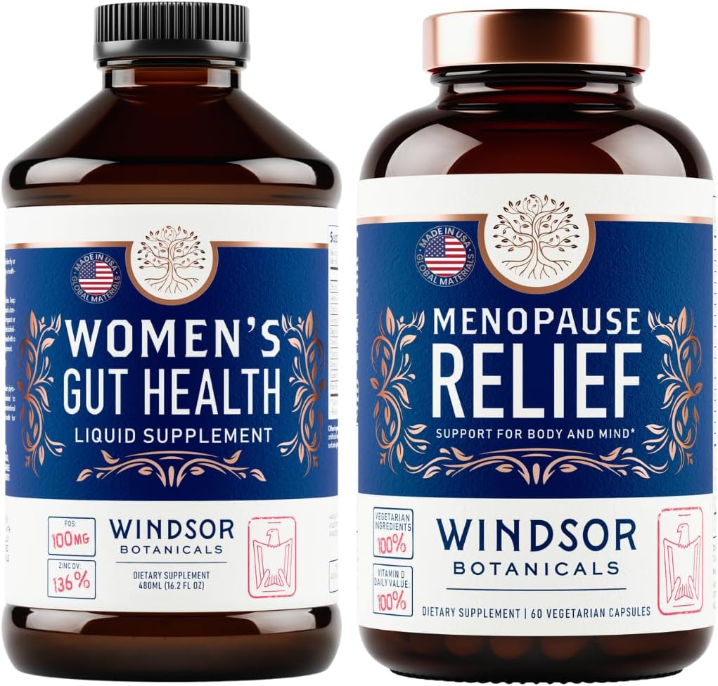 Feminine Balance Complex Bundle with Menopause and IBS Multivitamins for Gut Health by WINDSOR BOTANICALS