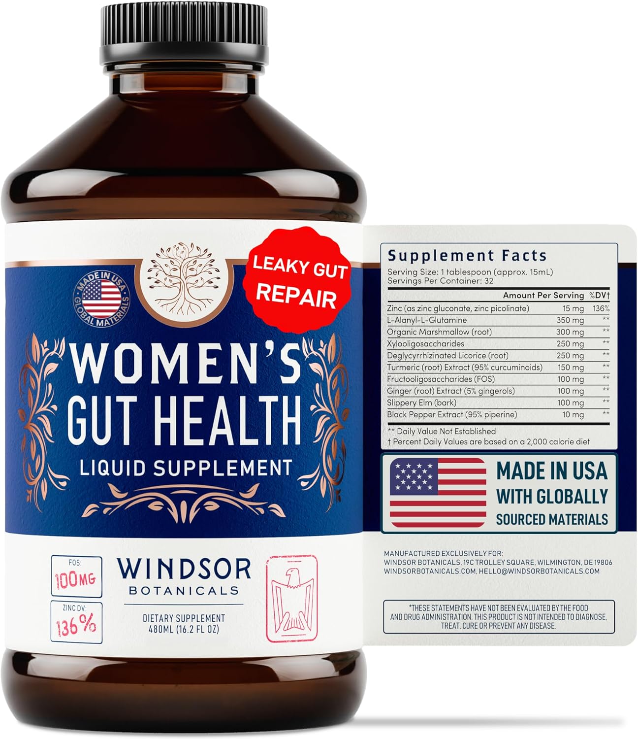 Feminine Balance Complex Bundle with Menopause and IBS Multivitamins for Gut Health by WINDSOR BOTANICALS