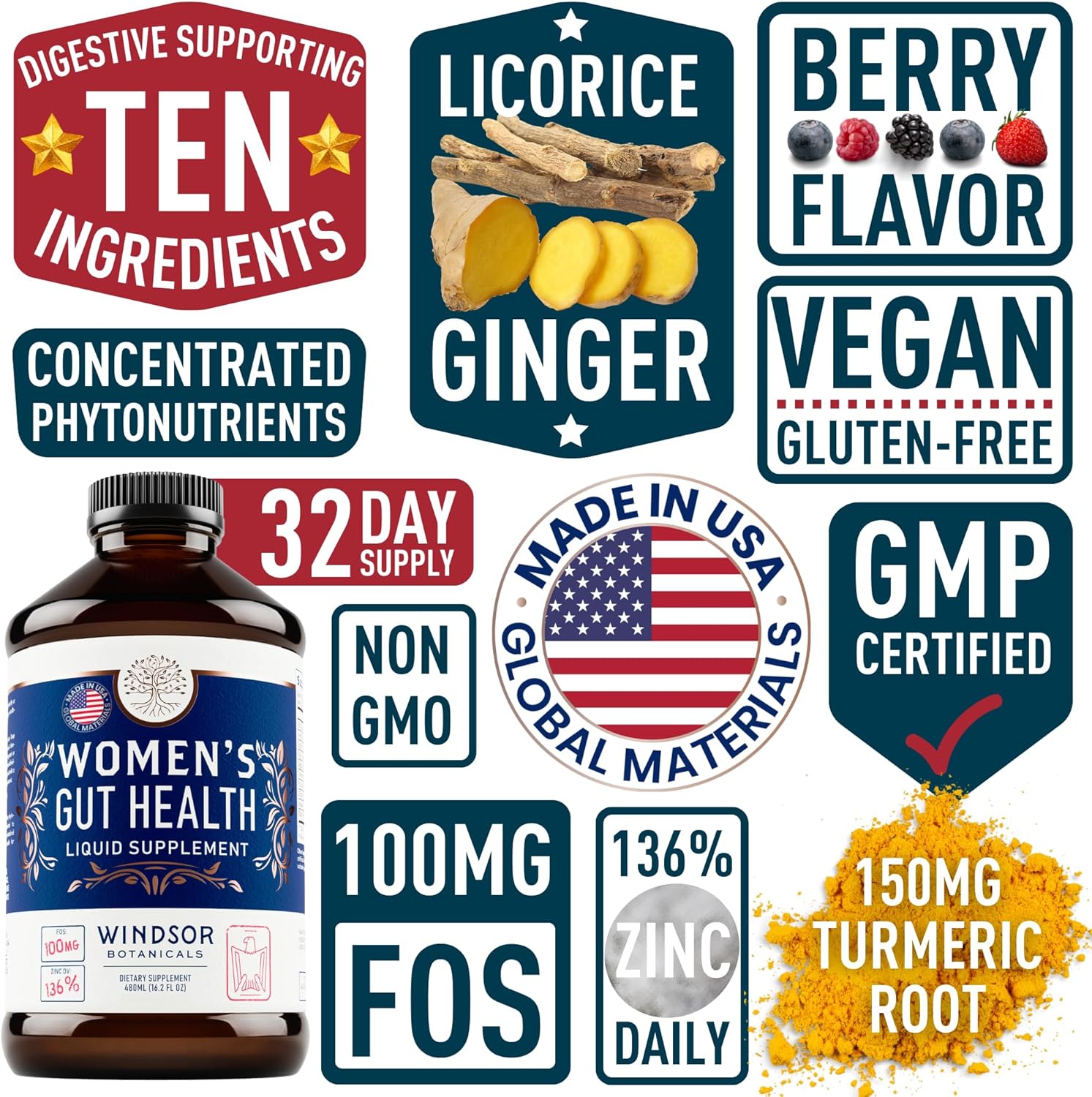 Feminine Balance Complex Bundle with Menopause and IBS Multivitamins for Gut Health by WINDSOR BOTANICALS