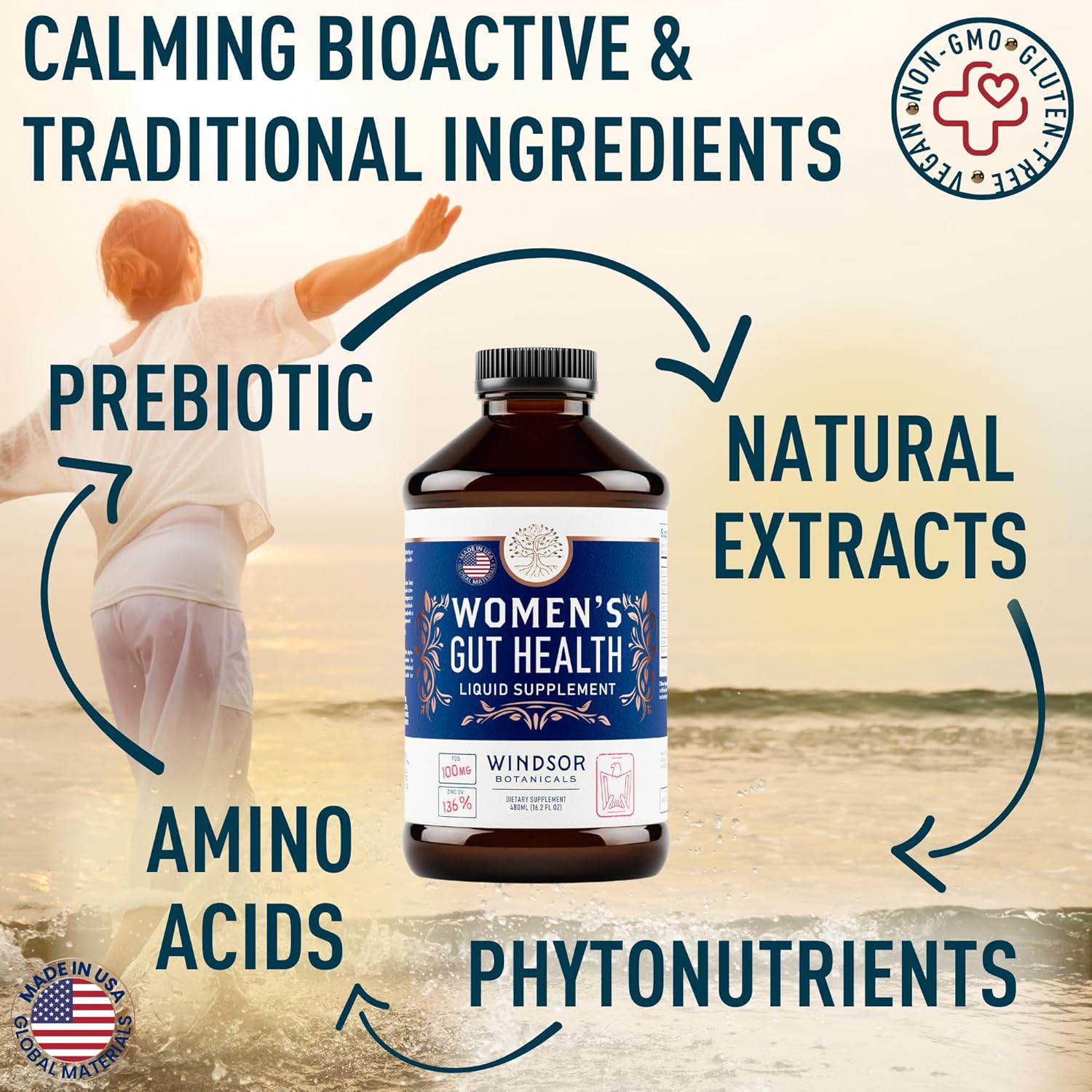 Feminine Balance Complex Bundle with Menopause and IBS Multivitamins for Gut Health by WINDSOR BOTANICALS