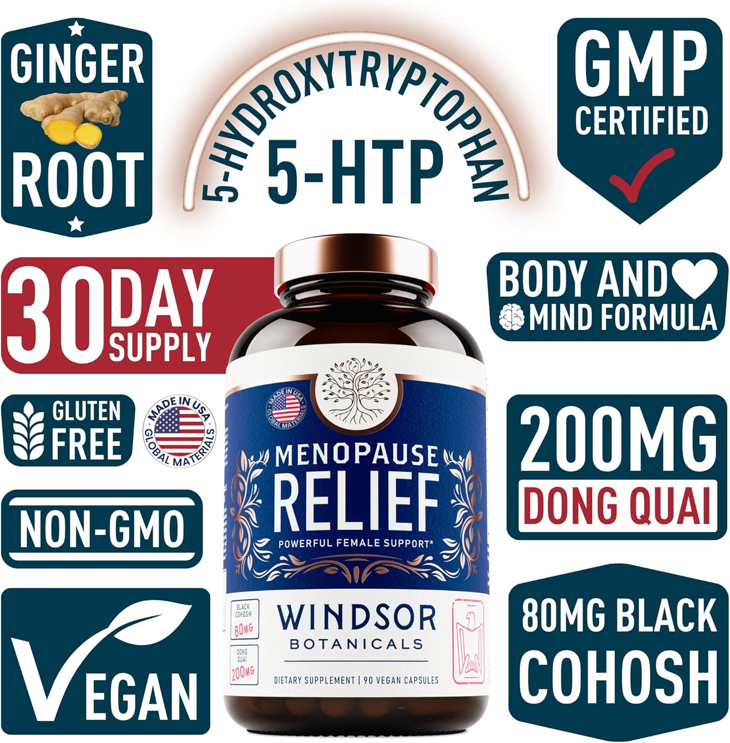 Feminine Balance Complex Bundle with Menopause and IBS Multivitamins for Gut Health by WINDSOR BOTANICALS