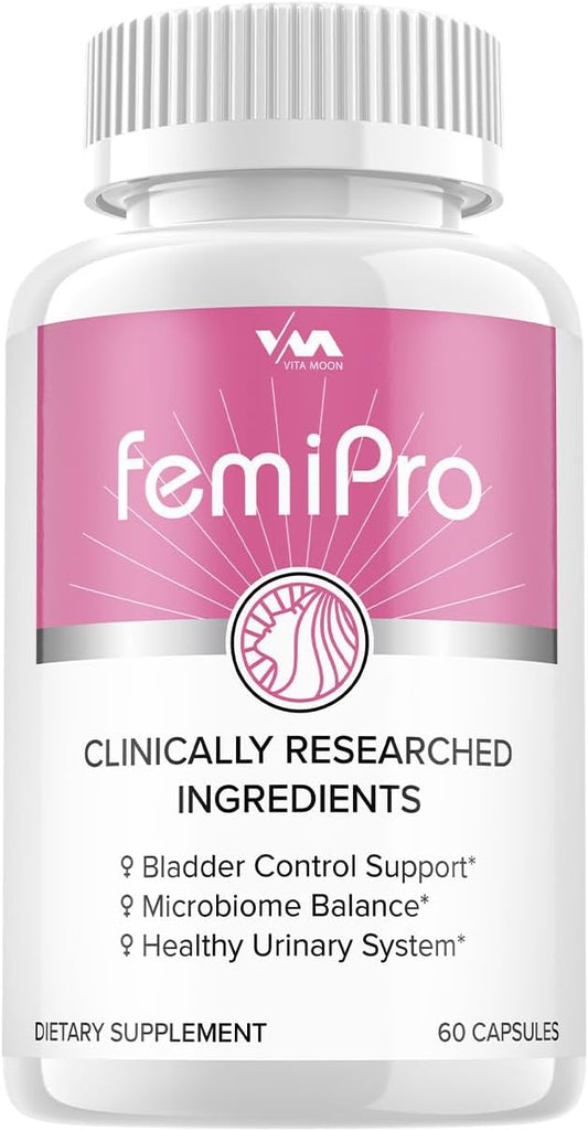FemiPro Probiotics for Bladder Support - Advanced Formula for Urinary Health - 60 Capsules