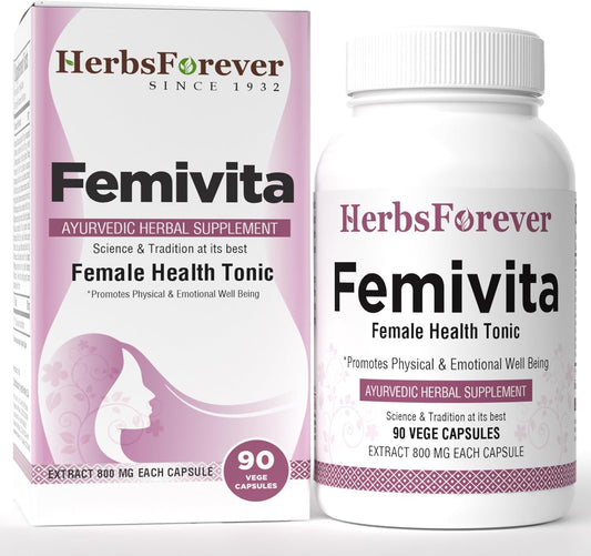 Femivita Capsules for Women's Health - Skin & Muscle Support - 90 Vege Capsules 800mg