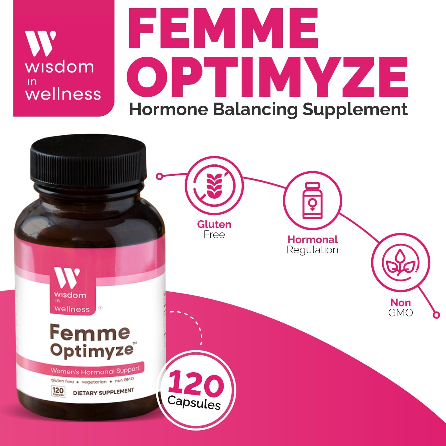 Femme Optimyze Women's Hormone Balance Capsules - Female Hormones Support Supplement for Hormonal Regulation