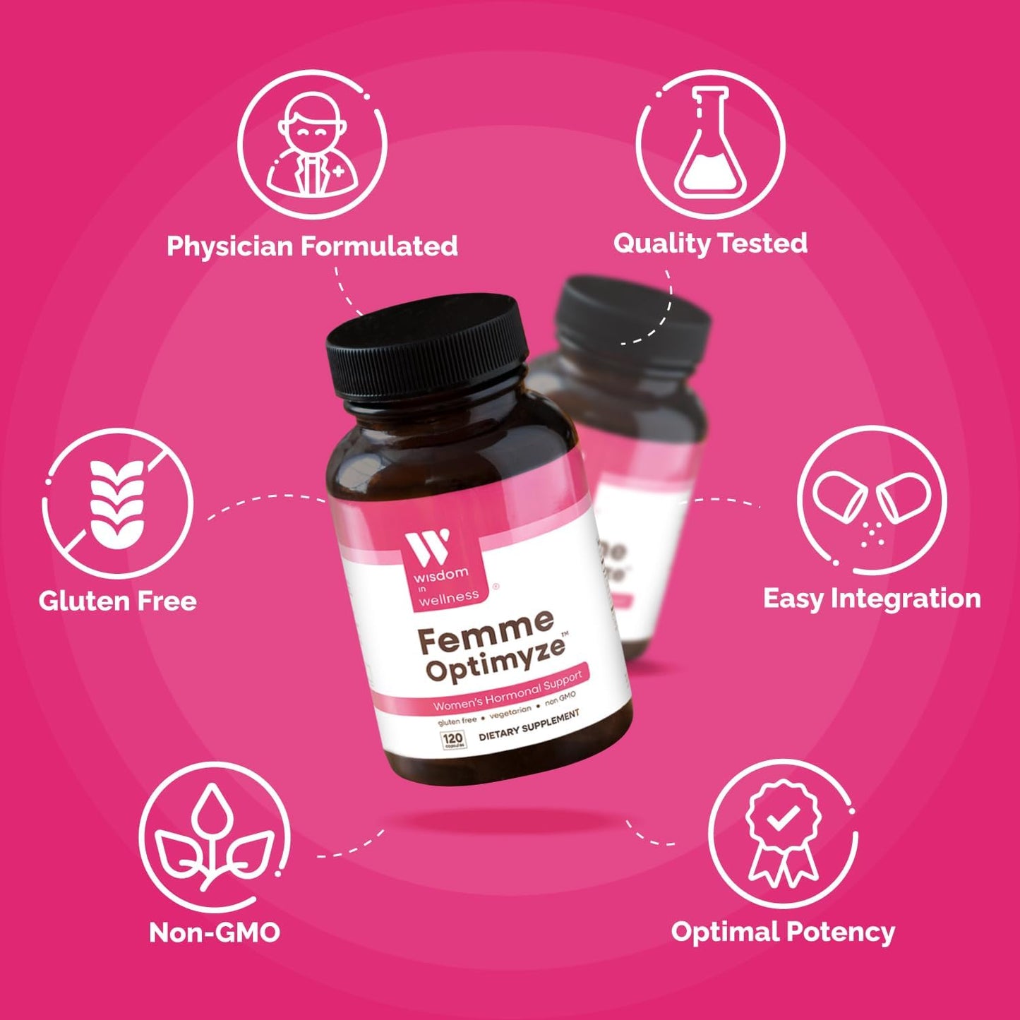 Femme Optimyze Women's Hormone Balance Capsules - Female Hormones Support Supplement for Hormonal Regulation