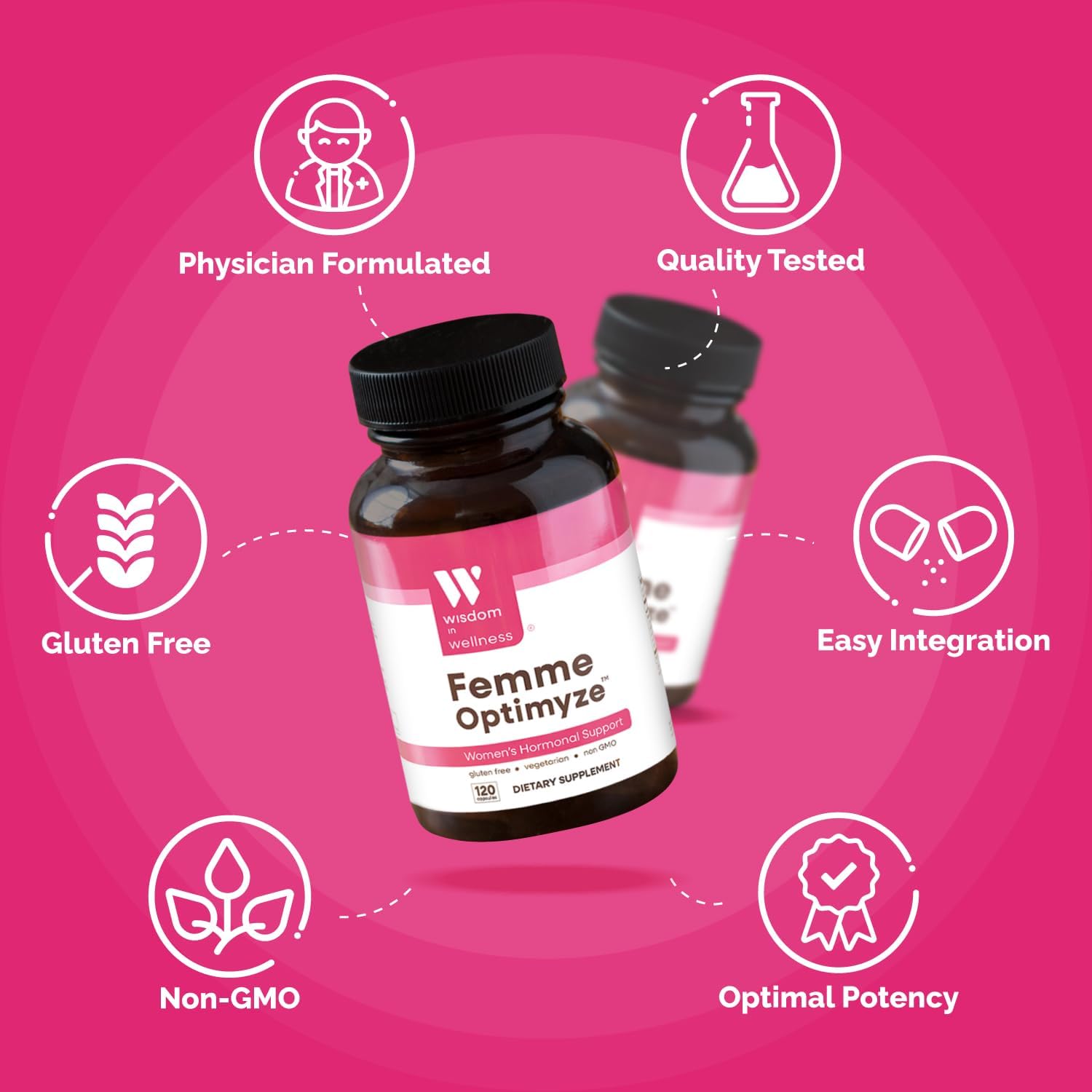 Femme Optimyze Women's Hormone Balance Capsules - Female Hormones Support Supplement for Hormonal Regulation
