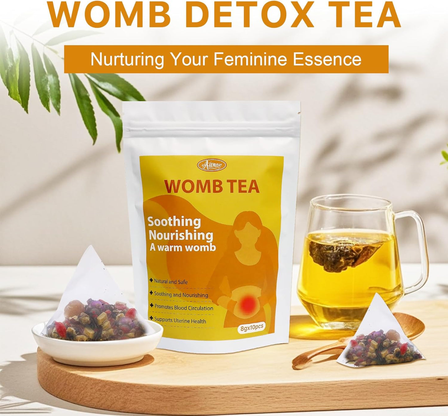 Fertility Boosting Herbal Tea for Women, Natural Uterus Cleanse and Fibroid Relief, Menstrual Cramp Support Detox Tea for Women's Health Care