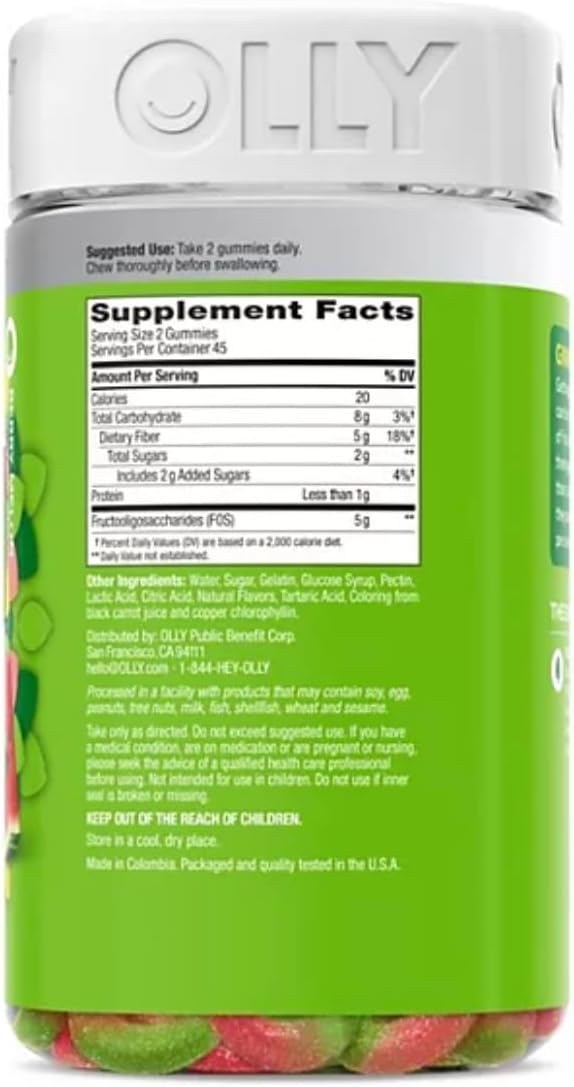 Fiber Gummy Rings with 5g Prebiotic Fiber and FOS for Digestive Support in Berry Melon Flavor