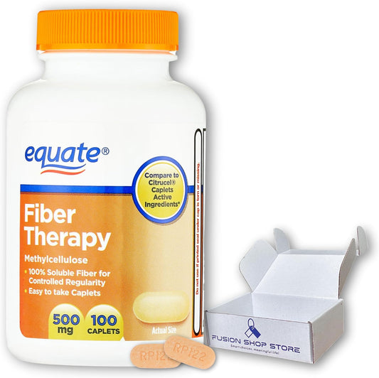 Fiber Therapy Methylcellulose 500mg, 100ct - Pack of 1, Boxed by Fusion Shop Store