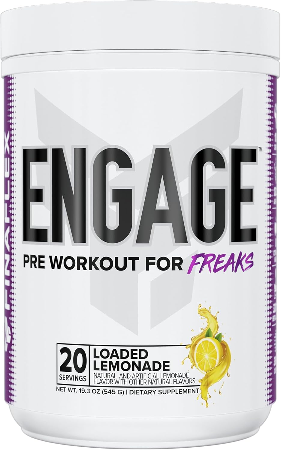 FINAFLEX Engage Pre Workout, Loaded Lemon - Enhance Performance with Creatine, Beta-Alanine, Alpha GPC, Citrulline & Caffeine - 20 Servings