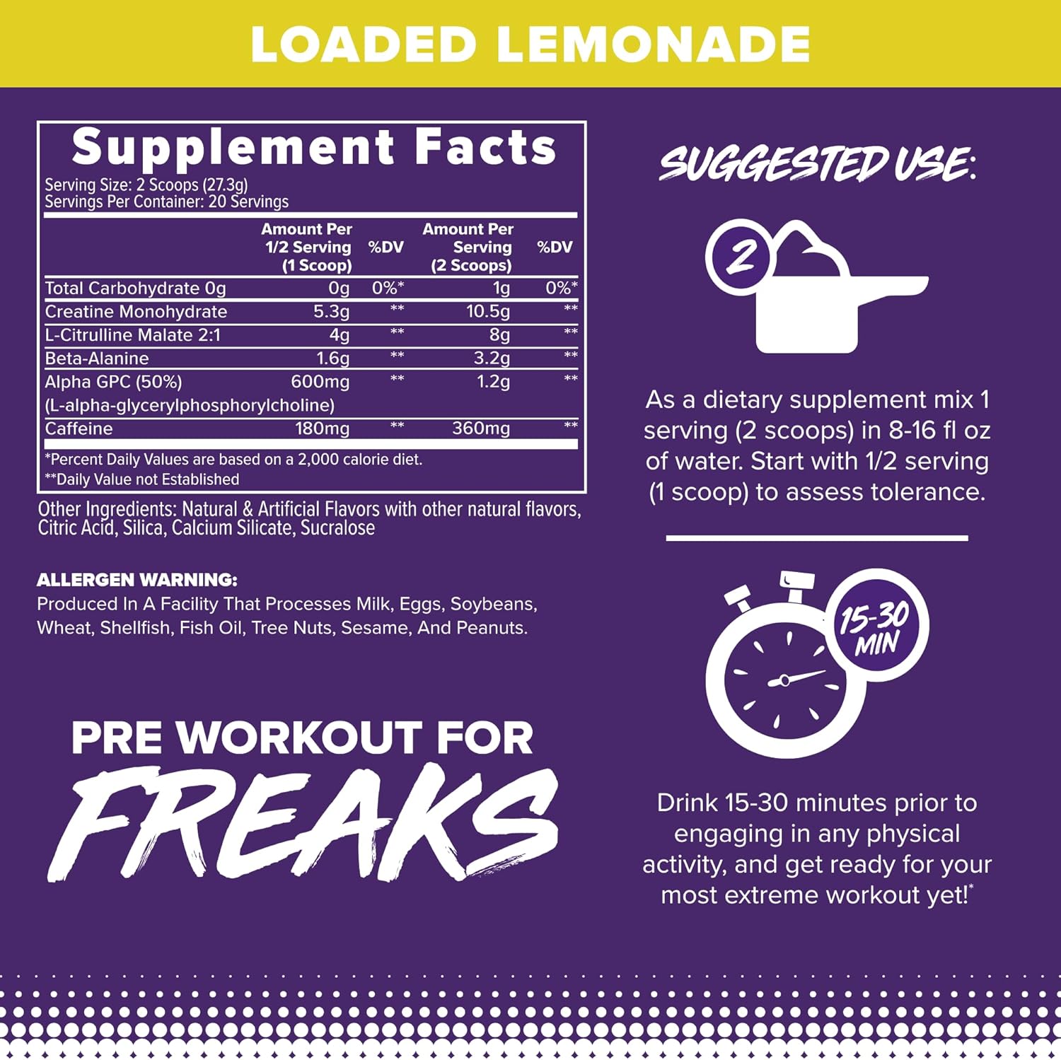FINAFLEX Engage Pre Workout, Loaded Lemon - Enhance Performance with Creatine, Beta-Alanine, Alpha GPC, Citrulline & Caffeine - 20 Servings