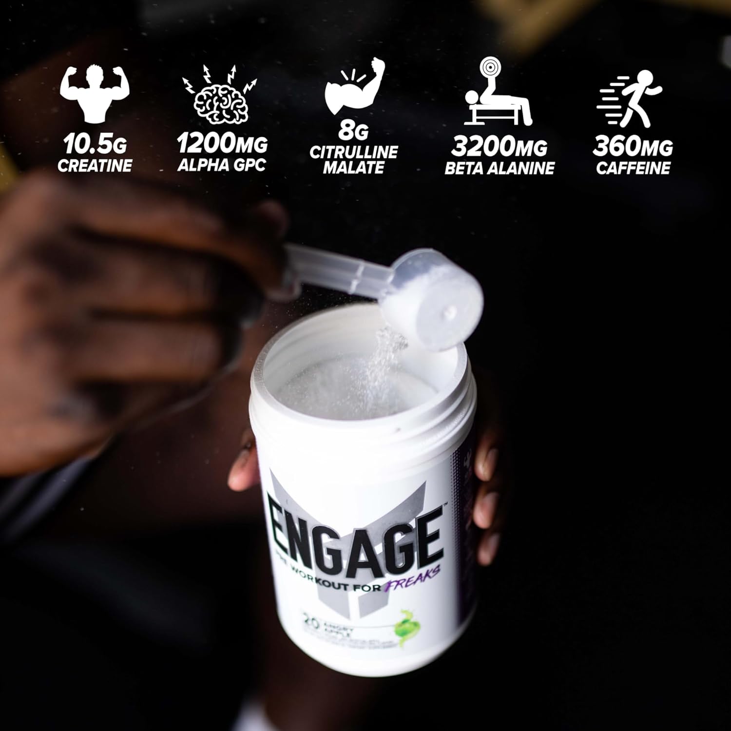 FINAFLEX Engage Pre Workout, Loaded Lemon - Enhance Performance with Creatine, Beta-Alanine, Alpha GPC, Citrulline & Caffeine - 20 Servings