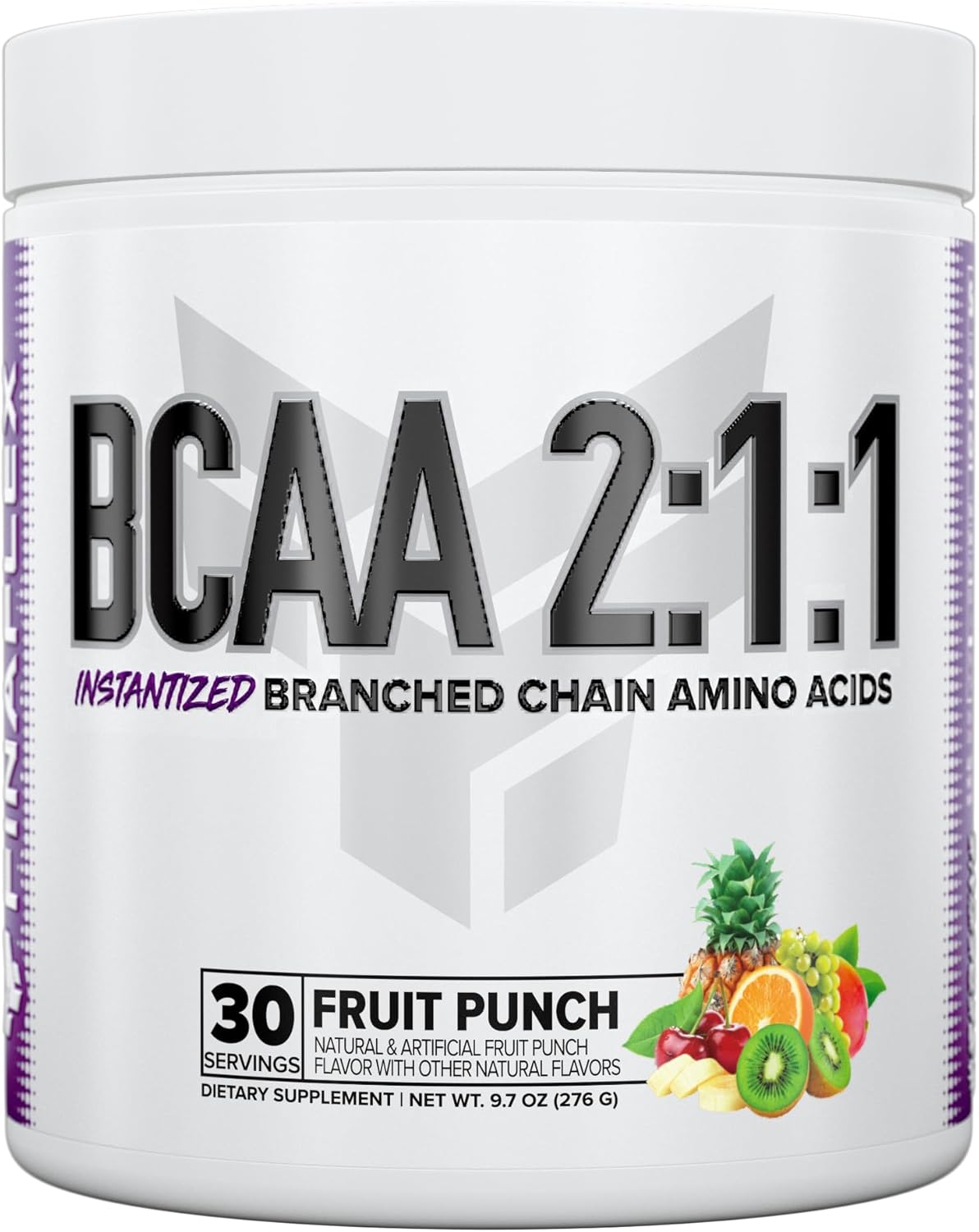 FINAFLEX Pure BCAA 2:1:1 Fruit Punch Powder - 9.7 oz - Enhances Strength, Recovery, and Performance - 30 Servings with Vitamin C