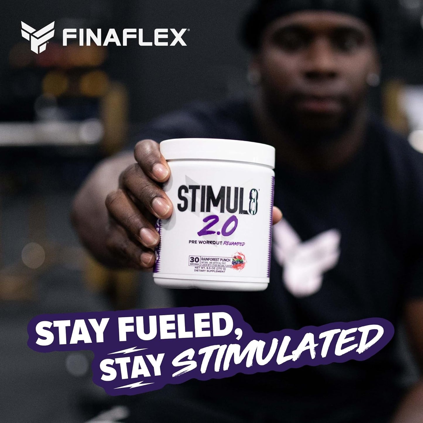 FINAFLEX STIMUL8 2.0 Pre Workout, Granny Apple Flavor - Boosts Energy, Focus, and Strength - Contains Beta-Alanine, Alpha GPC, and Caffeine - 30 Servings