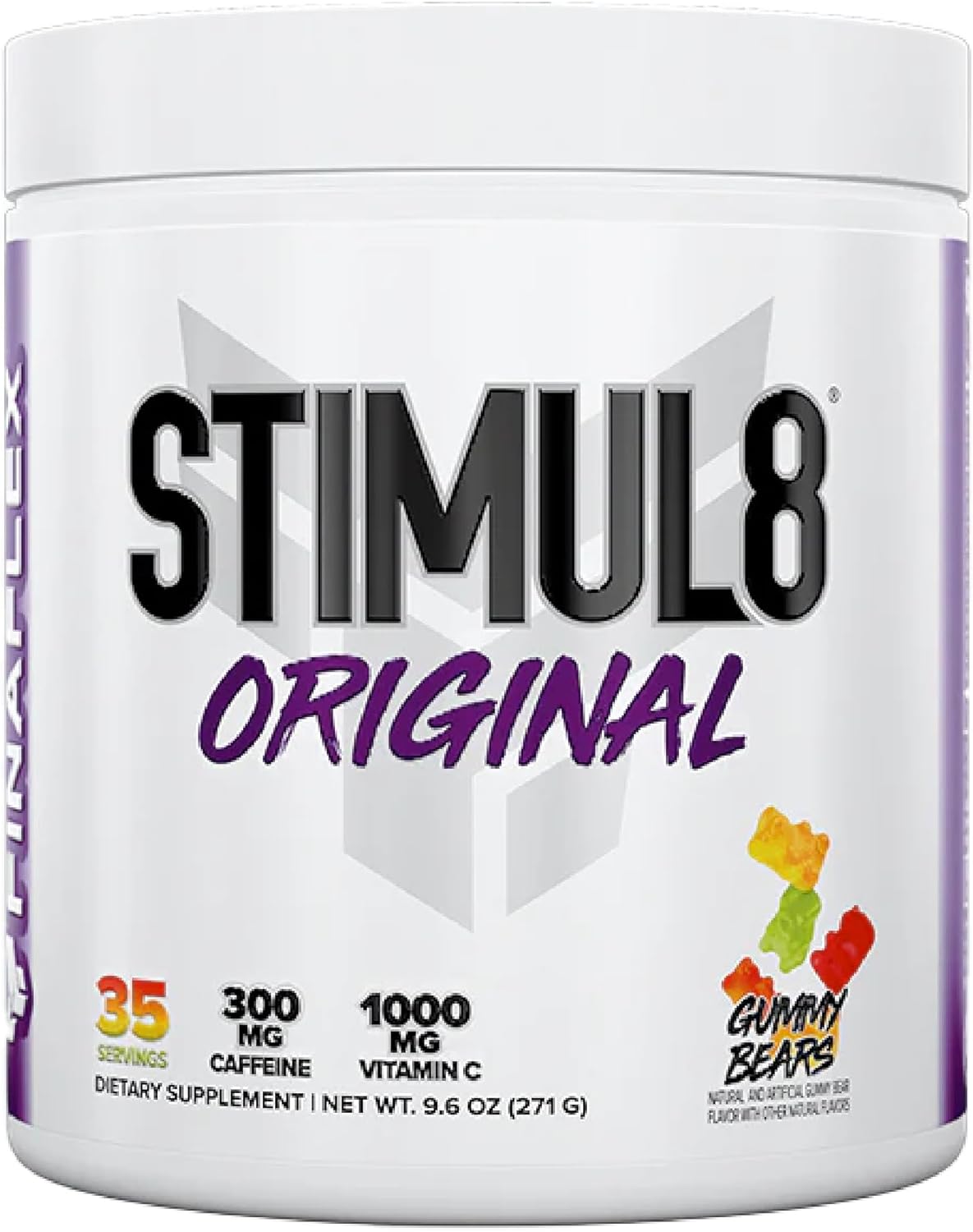 FINAFLEX STIMUL8 Original Pre-Workout Gummy Bears - Boost Energy & Strength with Caffeine, Beta-Alanine, Vitamin C - 35 Servings for Men & Women