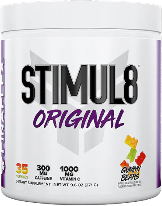 FINAFLEX STIMUL8 Original Pre-Workout Gummy Bears - Boost Energy & Strength with Caffeine, Beta-Alanine, Vitamin C - 35 Servings for Men & Women