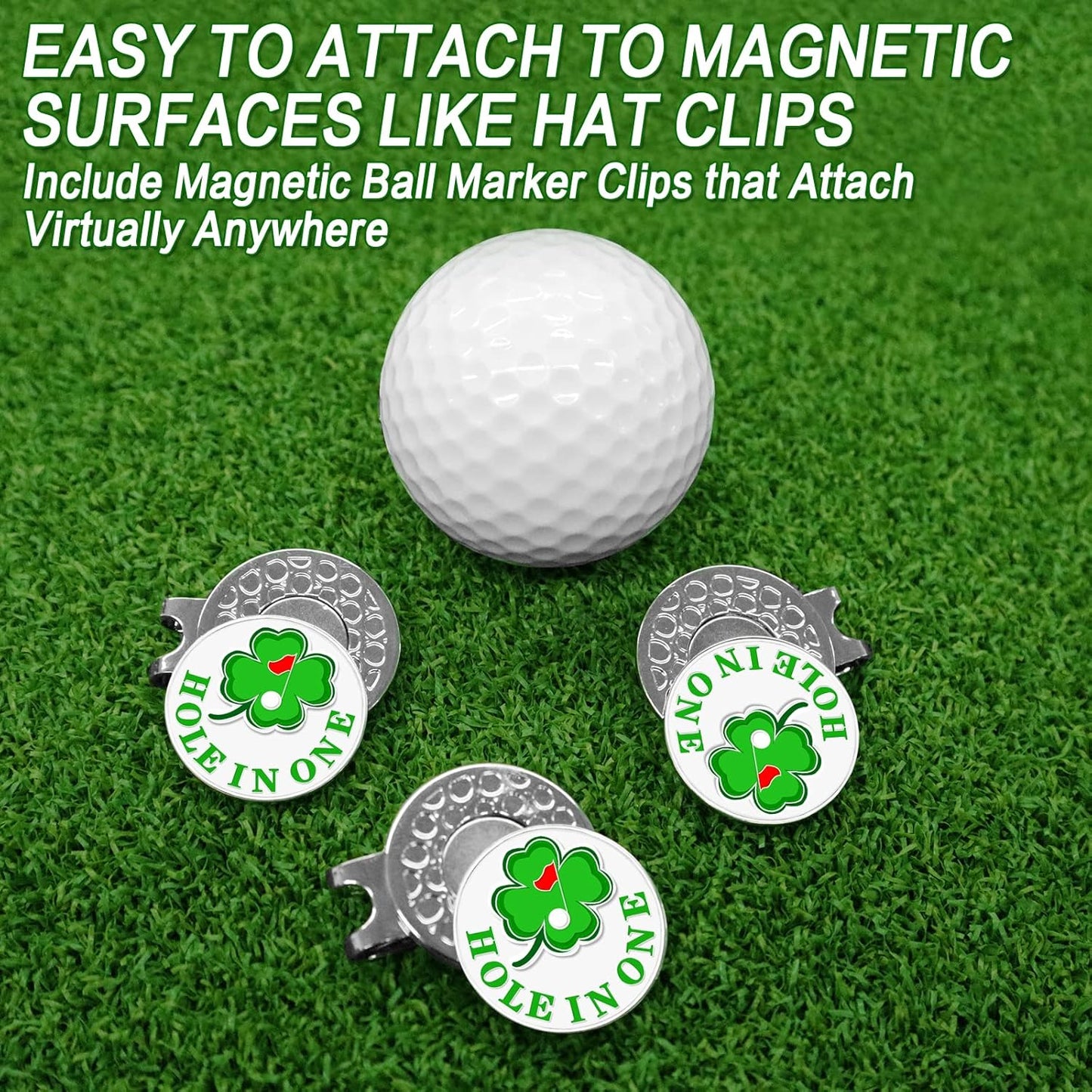 FINGER TEN Golf Ball Marker Set with Hat Clip - Assorted Patterns Divot Tool Accessories for Men, Women, and Kids