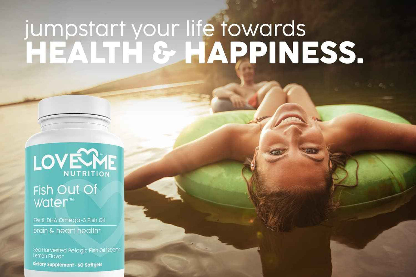 Fish Oil Omega 3 Supplement – Burpless & Supports Heart Health (60 Servings) - EPA & DHA Omega-3 Fatty Acids Brain, Eye, Skin & Joint Health – Natural, Fish Oil Capsules