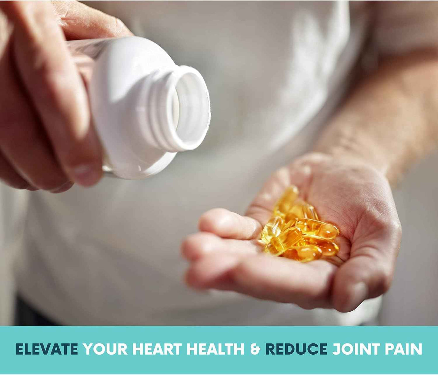 Fish Oil Omega 3 Supplement – Burpless & Supports Heart Health (60 Servings) - EPA & DHA Omega-3 Fatty Acids Brain, Eye, Skin & Joint Health – Natural, Fish Oil Capsules