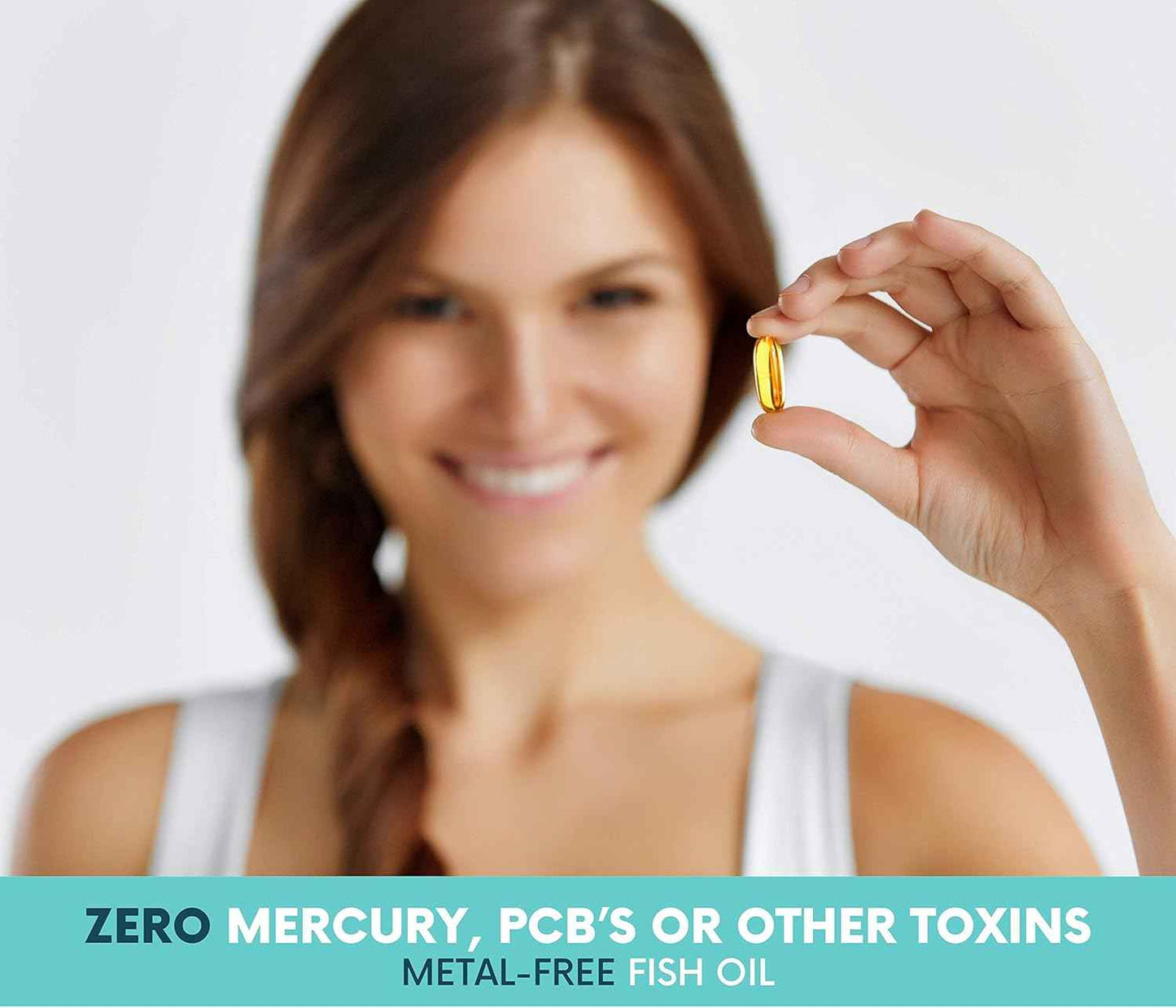 Fish Oil Omega 3 Supplement – Burpless & Supports Heart Health (60 Servings) - EPA & DHA Omega-3 Fatty Acids Brain, Eye, Skin & Joint Health – Natural, Fish Oil Capsules