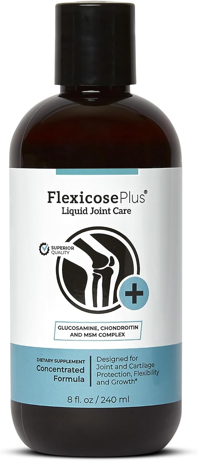 Flexicose Plus Liquid Joint Care Supplement - 8 fl oz - Advanced Joint Support with Glucosamine, Chondroitin & MSM - Men and Women Joint Health