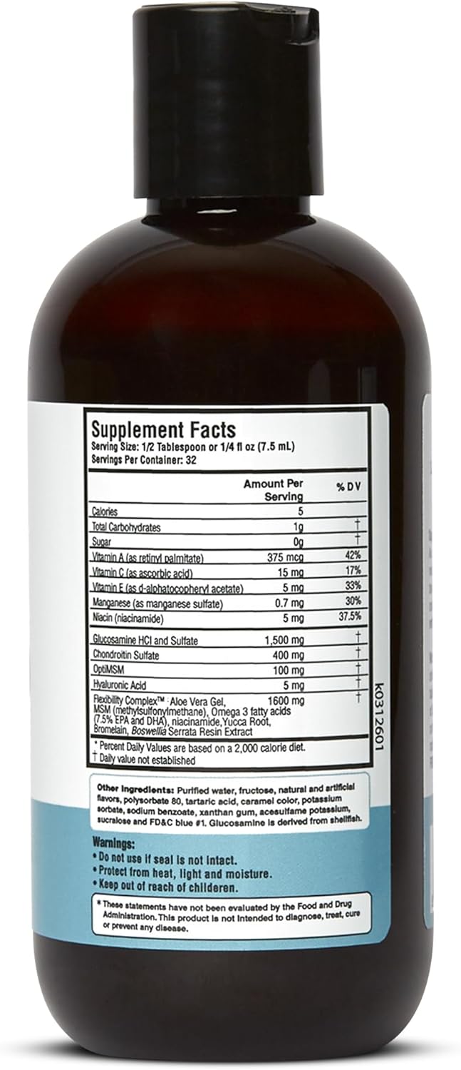 Flexicose Plus Liquid Joint Care Supplement - 8 fl oz - Advanced Joint Support with Glucosamine, Chondroitin & MSM - Men and Women Joint Health