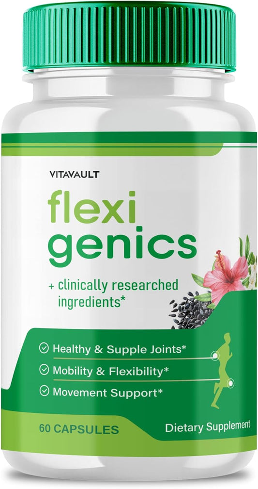 Flexigenics Maximum Strength Capsules - All Natural Supplement with Advanced Formula for Flexibility and Joint Support