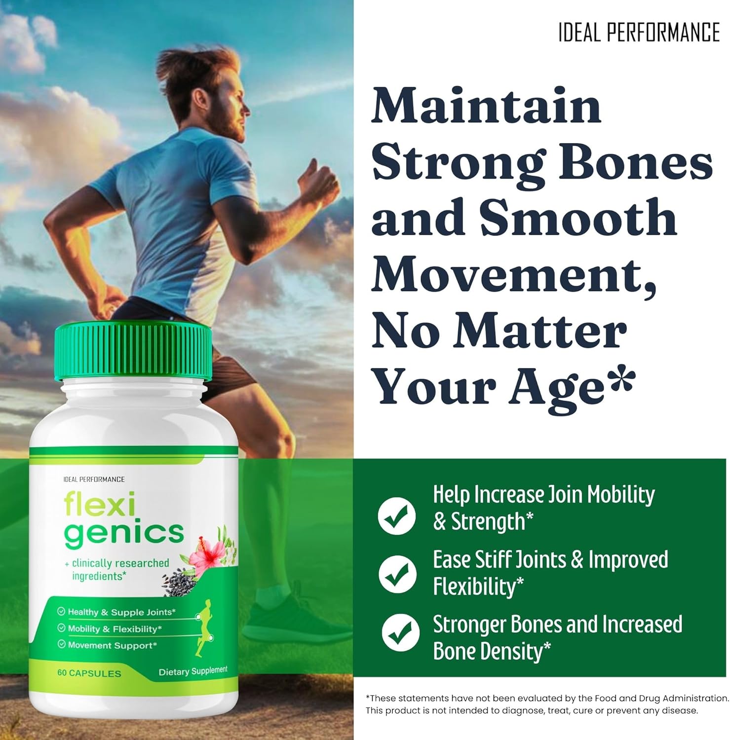 Flexigenics Maximum Strength Capsules with All Natural Advanced Formula - 60 Pills, Reviews included