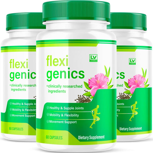 Flexigenics Supplement Capsules (3 Pack) for Flexibility Support - Advanced Formula Pills