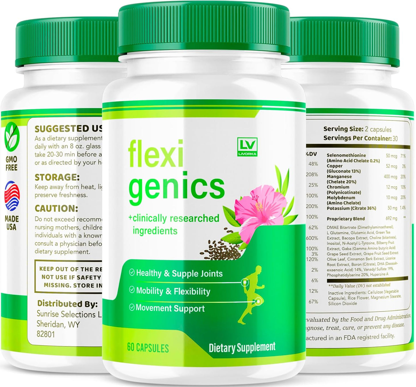 Flexigenics Supplement Capsules (3 Pack) for Flexibility Support - Advanced Formula Pills