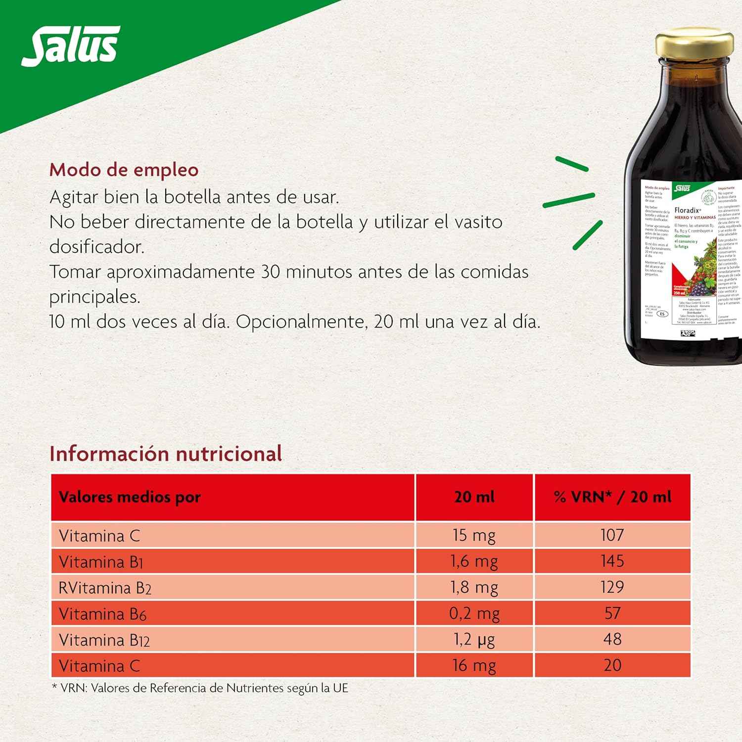 Floradix Liquid Iron and Vitamin Formula 250ml