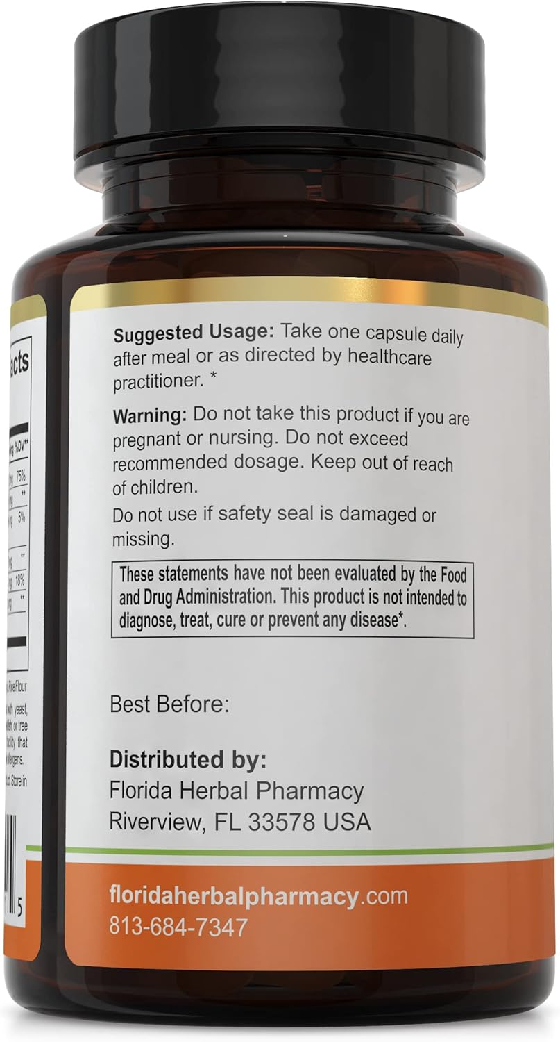 Florida Herbal Pharmacy Super B-15 TMG 120 Capsules Pangamic Acid Supplement Pack - 1 Count