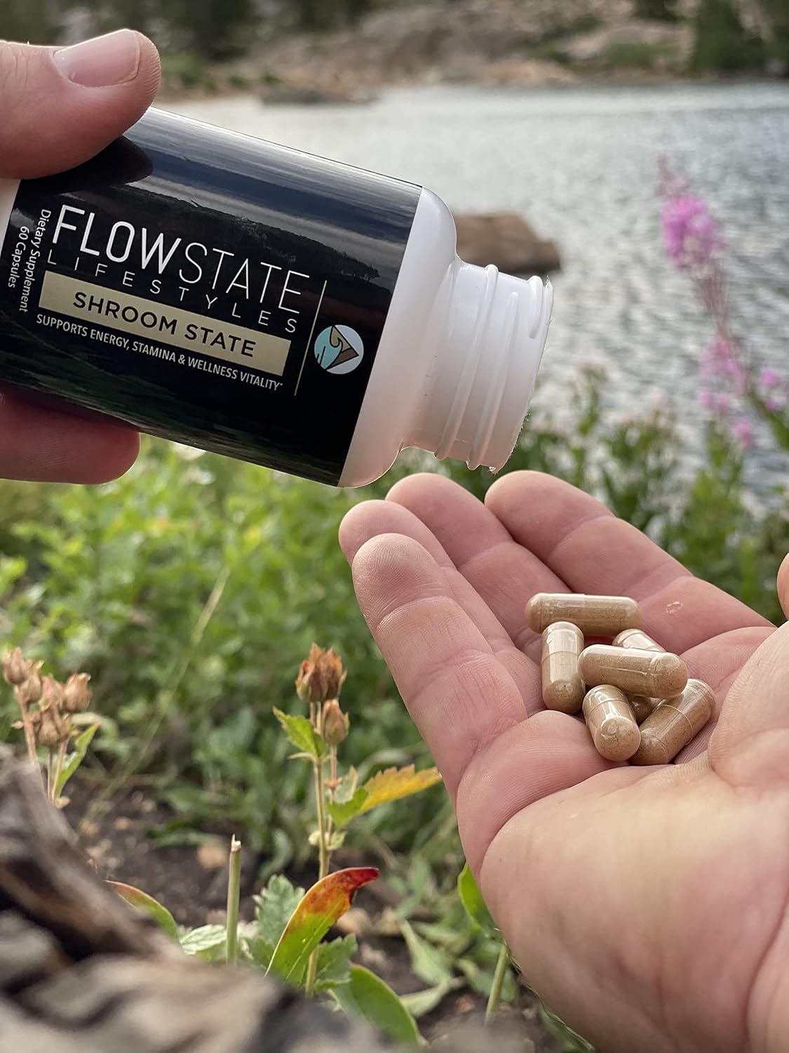 Flowstate Lifestyles Mushroom 10X Nootropic Blend with Lions Mane, Shiitake, Reishi, Cordyceps, Turkey Tail, Chaga - Boosts Brain Focus and Energy Support