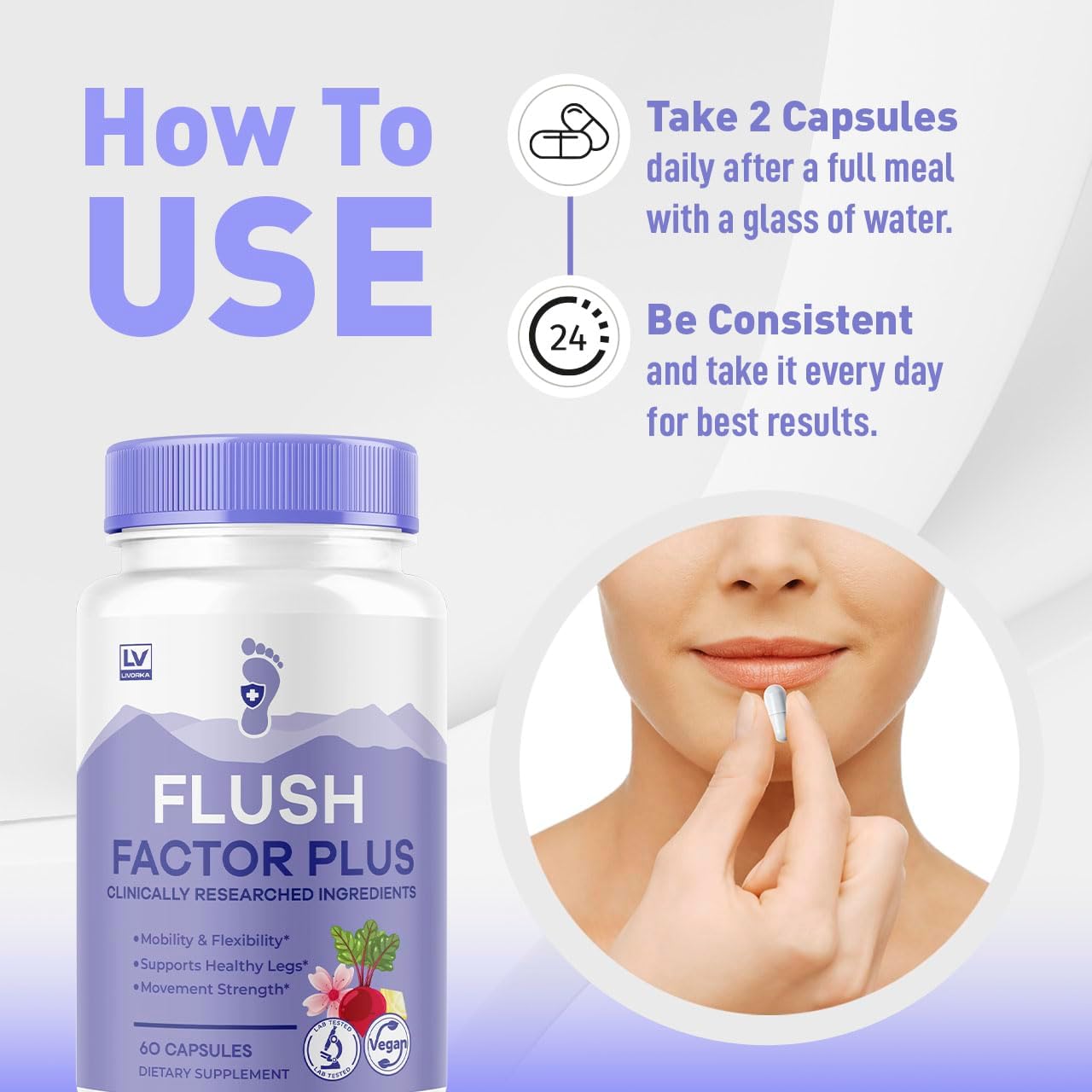 FlushFactor Plus (3 Pack) - All Natural Supplement Support Capsules for 3 Months - 180 Capsules