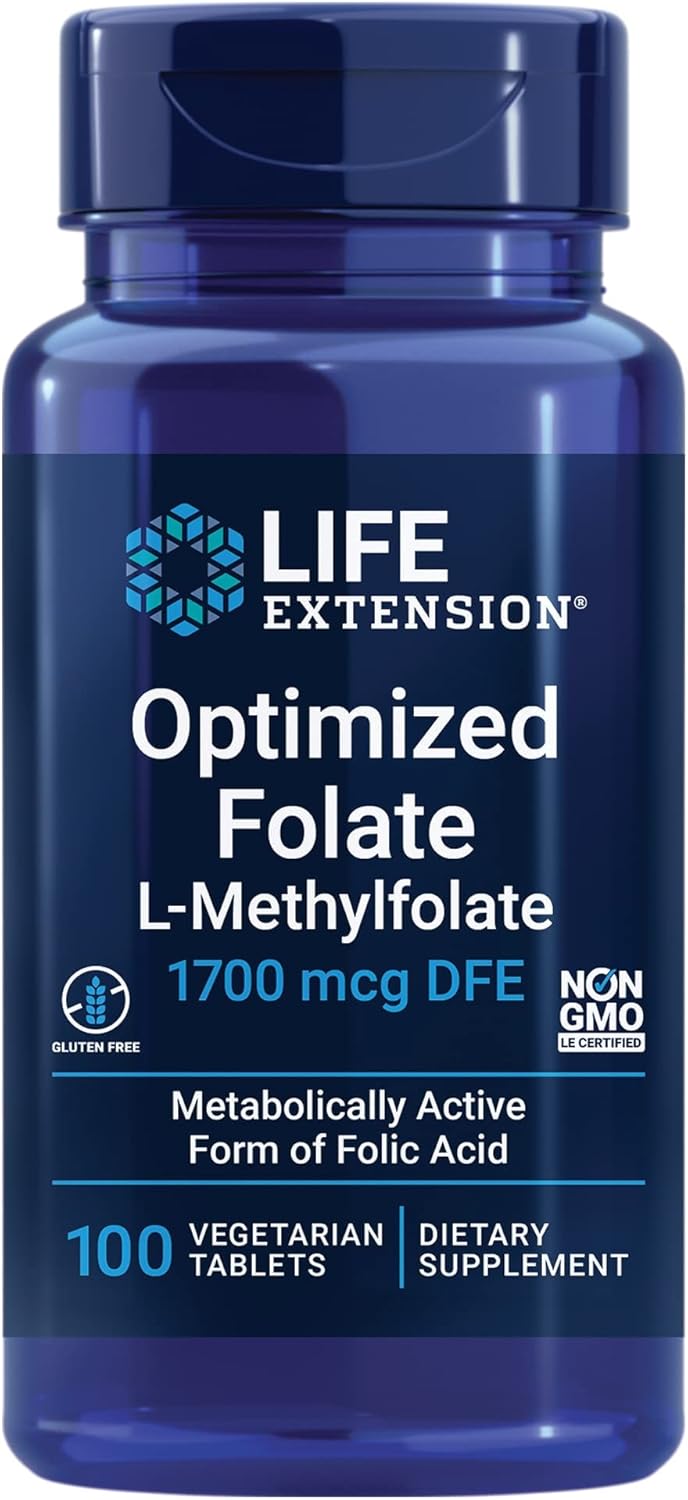 Folate Heart & Brain Support Tablets with Vitamin D3 Softgels - 100 Tablets, 60 Softgels for Bone, Brain, and Immune Health