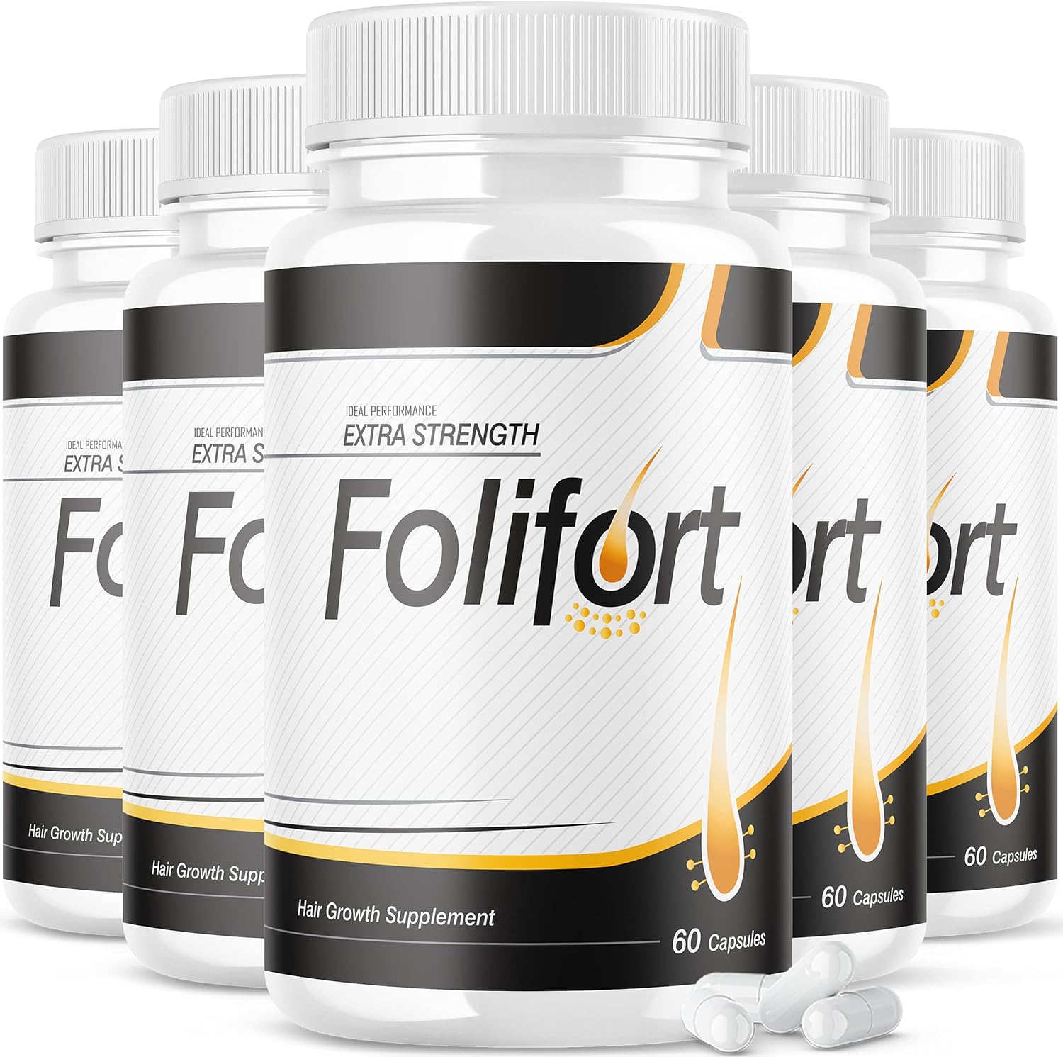 Folifort Hair Growth Pills - Extra Strength Vitamins Supplement (300 Capsules, 5 Pack) - Reviews & Benefits