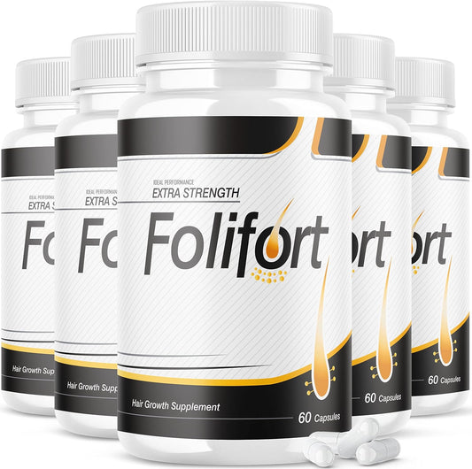 Folifort Hair Growth Pills - Extra Strength Vitamins Supplement (300 Capsules, 5 Pack) - Reviews & Benefits