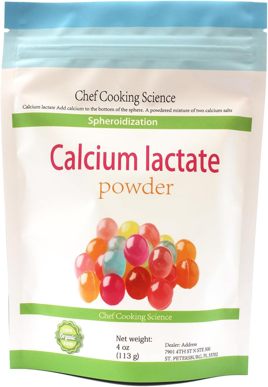 Food Grade Calcium Lactate Powder Supplement for Strong Bones & Overall Health - 4 oz 113 g