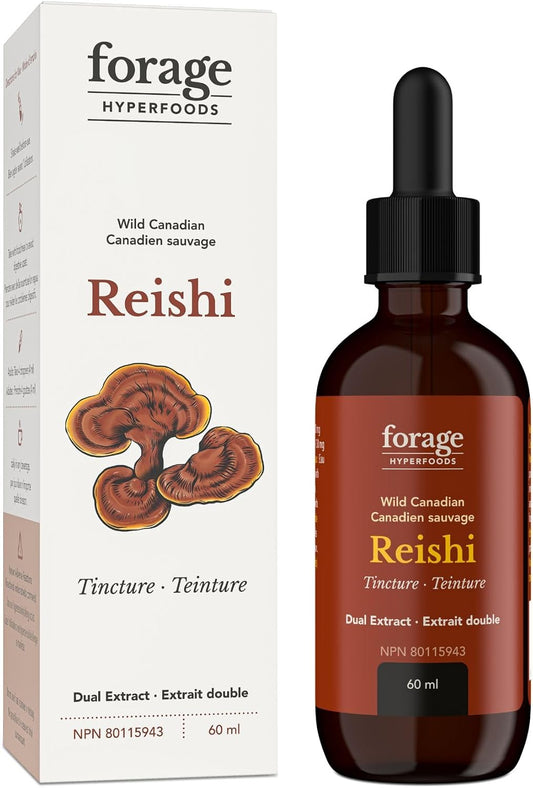 Forage Hyperfoods Reishi Mushroom Tincture - Immune Support & Stress Relief - Dual Extract - 60ml