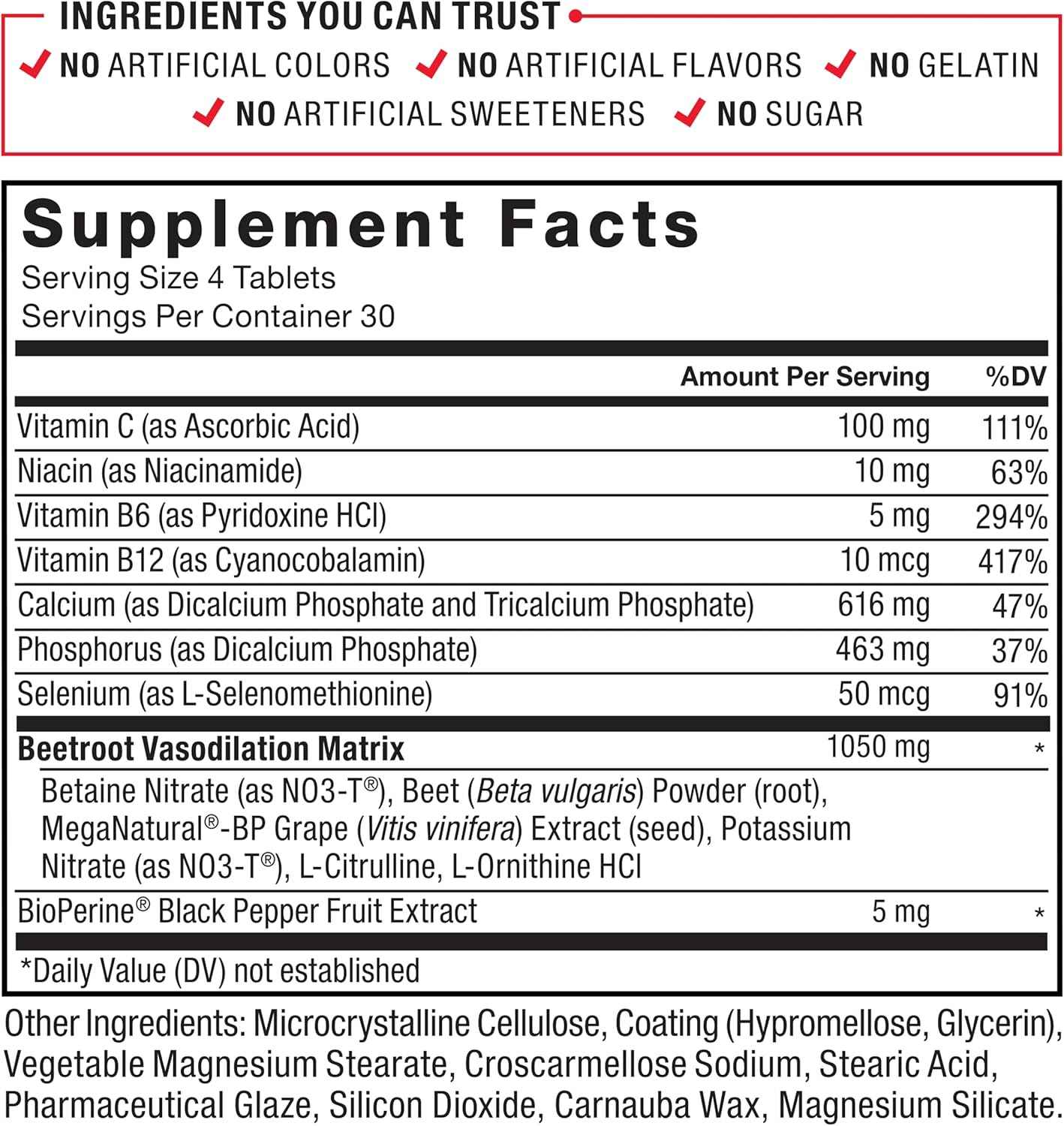 Force Factor Total Beets Blood Pressure Support with Grape Seed Extract and Non GMO Beet Root Powder for Heart Health, Circulation, & Blood Flow, 120 Count