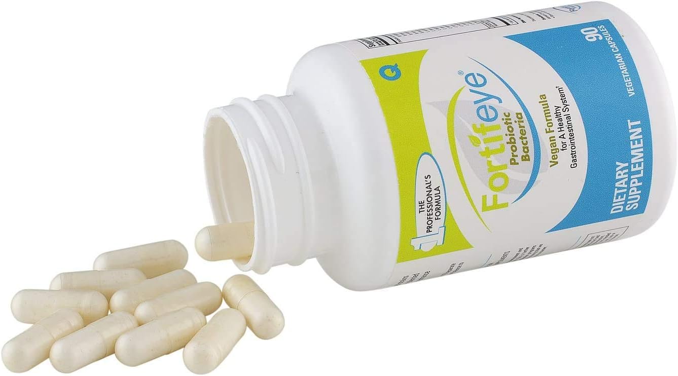 Fortifeye Probiotic Bacteria Supplement - Vegan with Digestive Enzymes, Supports Healthy Digestion, Immune & Ocular Systems, 270 Capsules