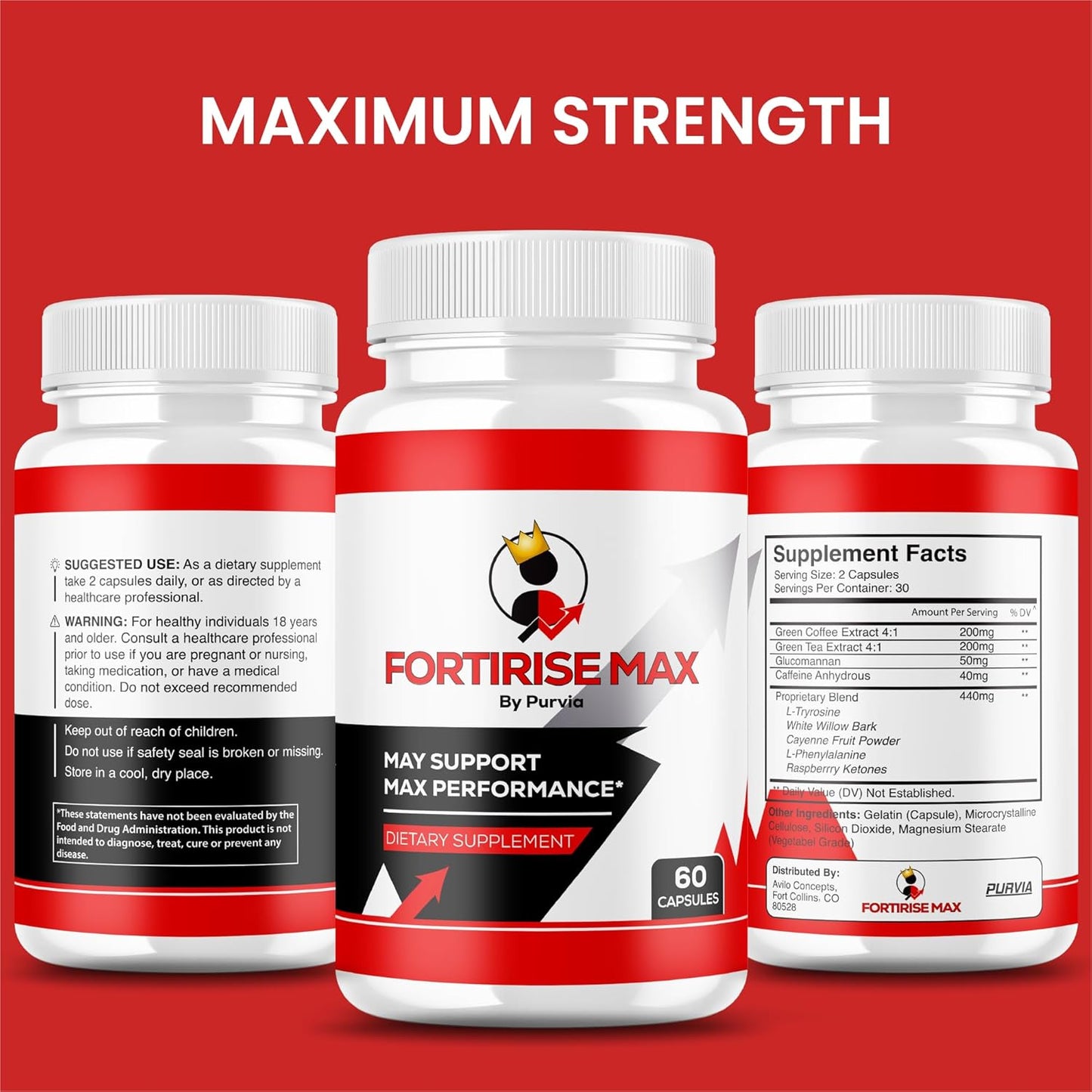 Fortirise Max (2 Pack) - Maximum Strength Formula for Overall Wellness Support, 120 Capsules
