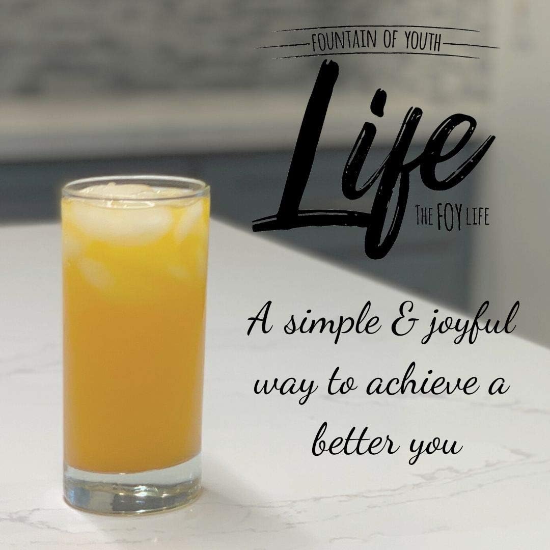 Foy LIFE: All-in-One Supplement Drink Mix with Essential Vitamins, Minerals, Botanicals, Antioxidants, and Probiotics for Energy, Vitality, and Immunity - Orange Flavor