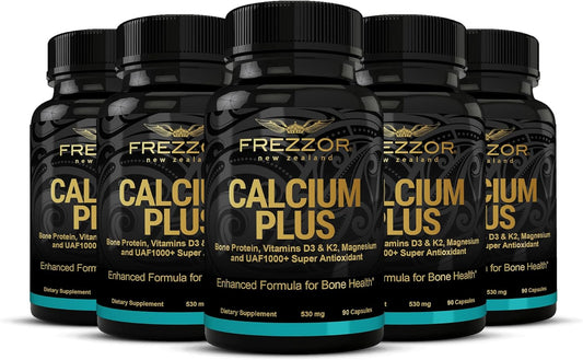 FREZZOR Calcium Plus with UAF1000+ Super Antioxidant for Bone Health, Supports Body Weight, Essential Minerals, 450 caps, 5 Month Supply