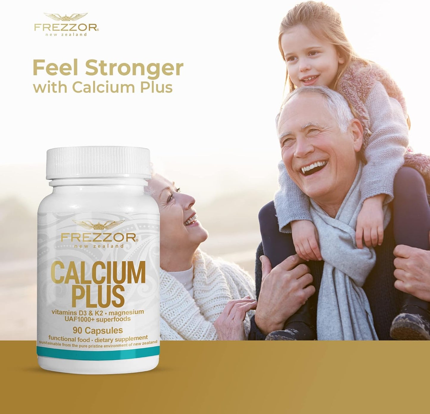 FREZZOR Calcium Plus with UAF1000+ Super Antioxidant for Bone Health, Supports Body Weight, Essential Minerals, 450 caps, 5 Month Supply