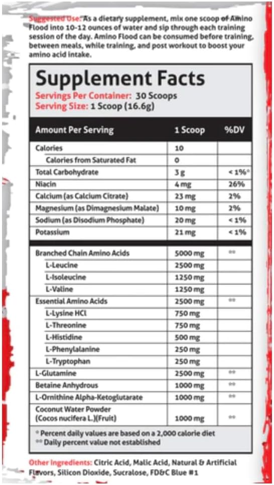 Frontline Formulations Amino Flood: BCAAs + Essential Amino Acids for Muscle Building, Cherry Limeade Flavor (30 Servings)